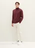 Tom Tailor Basic Knitted Sweater With A Turtleneck Tawny Port Red Melange