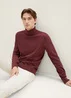 Tom Tailor Basic Knitted Sweater With A Turtleneck Tawny Port Red Melange