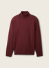 Tom Tailor Basic Knitted Sweater With A Turtleneck Tawny Port Red Melange - 1038202-32620