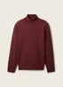 Tom Tailor Basic Knitted Sweater With A Turtleneck Tawny Port Red Melange