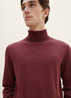 Tom Tailor Basic Knitted Sweater With A Turtleneck Tawny Port Red Melange - 1038202-32620