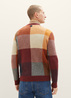 Tom Tailor Knitted Sweater With A Check Pattern Orange Colorful Block Check - 1038248-32310