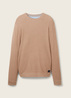 Tom Tailor Knitted Sweater With Texture Hazel Brown Melange - 1038612-31089