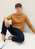 Tom Tailor Mottled Knitted Sweater Dark Camel Melange - 1027661-32718