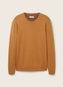 Tom Tailor Mottled Knitted Sweater Dark Camel Melange - 1027661-32718