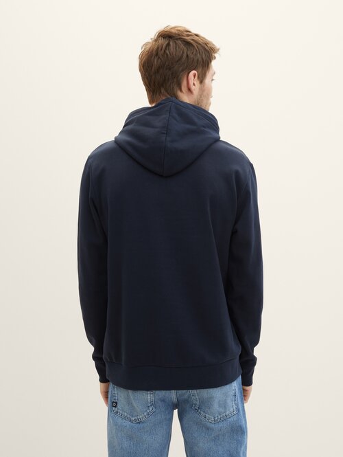 Tom Tailor Hoodie With A Logo Print Sky Captain Blue - 1040834-10668