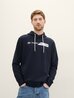 Tom Tailor Hoodie With A Logo Print Sky Captain Blue - 1040834-10668