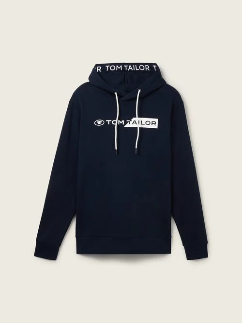 Tom Tailor Hoodie With A Logo Print Sky Captain Blue