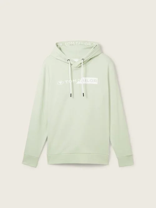 Tom Tailor Hoodie With A Logo Print Tender Sea Green