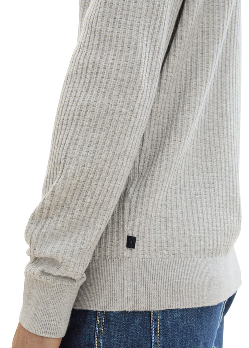 Tom Tailor Soft Sweater With A Round Neck Grey Heather Melange - 1043192-12035