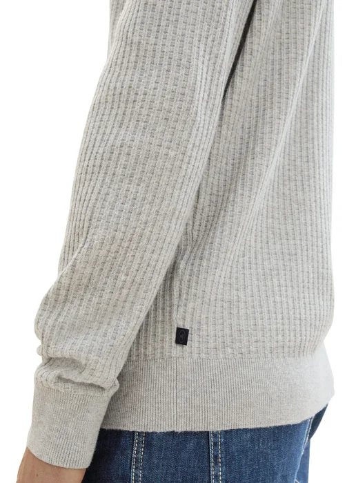 Tom Tailor Soft Sweater With A Round Neck Grey Heather Melange