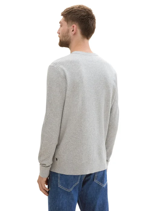 Tom Tailor Soft Sweater With A Round Neck Grey Heather Melange