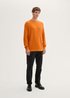 Tom Tailor Structured Crew Neck Sweater Pumpkin Orange Melange - 1042453-36300