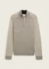 Tom Tailor Halfzip Sweater Sand Taupe Navy Multicolor
