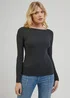 Lee Long Sleeve Boat Neck Tee Charcoal