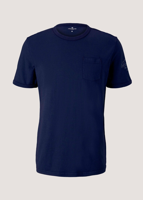 Tom Tailor T Shirt Basic Garment Dye Sailor Blue - 1026016-10932