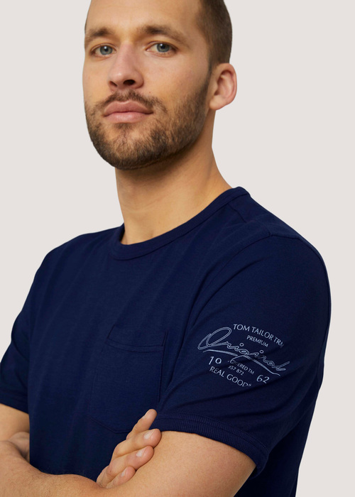 Tom Tailor T Shirt Basic Garment Dye Sailor Blue - 1026016-10932