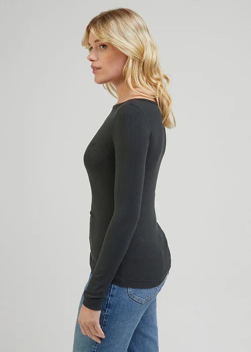 Lee Long Sleeve Boat Neck Tee Charcoal