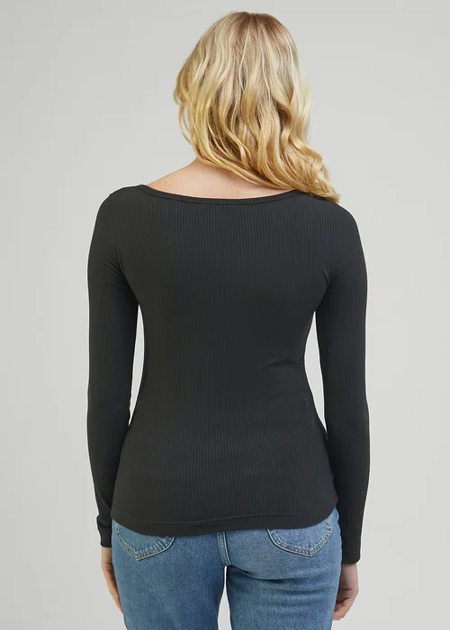 Lee Long Sleeve Boat Neck Tee Charcoal