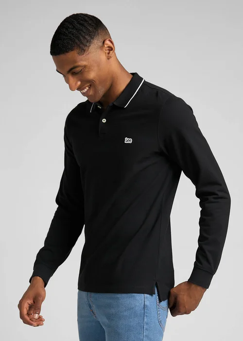 Lee Long Sleeve Pique Polo Black