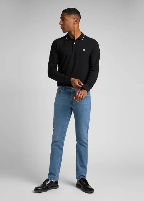 Lee Long Sleeve Pique Polo Black