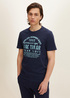 T Shirt With A Letter Print Sky Captain Blue - 1031567-10668