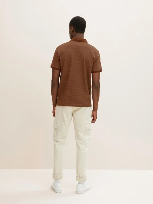 Tom Tailor Halfzip Brown Structured Stripe