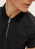 Tom Tailor Halfzip Polo Shirt Black Structured Stripe - 1031655-29797