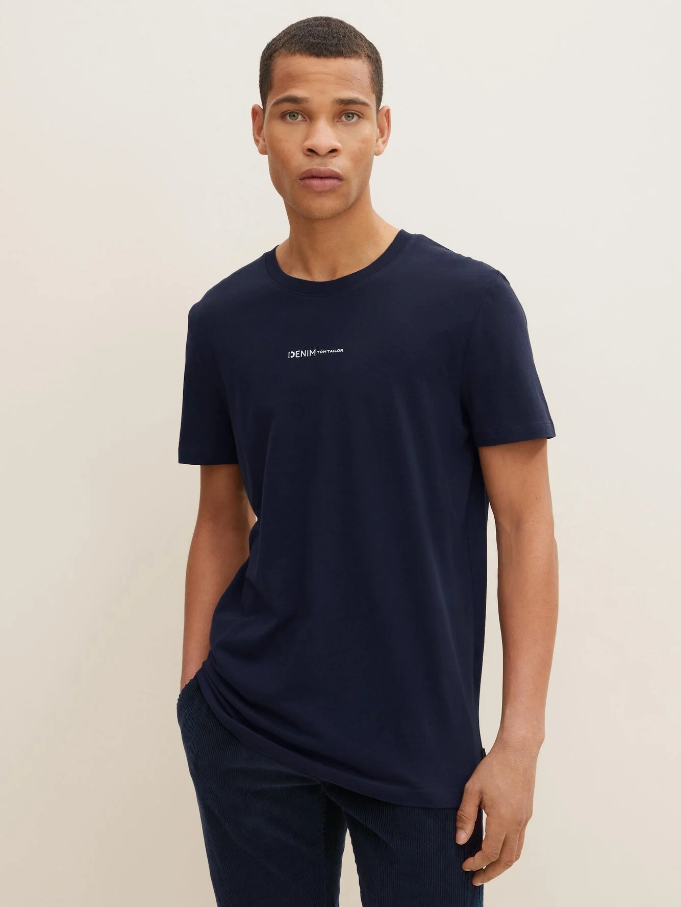 Denim Tom Tailor T Shirt With A Logo Print Sky Captain Blue