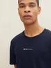 Denim Tom Tailor T Shirt With A Logo Print Sky Captain Blue
