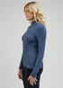 Lee Ribbed Long Sleeve High Neck Deep Waters
