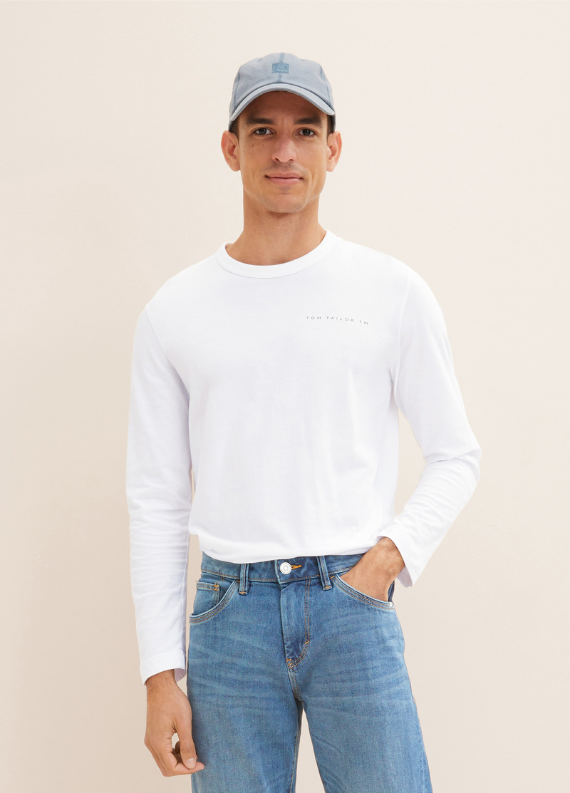 Tom Tailor Long Sleeve T Shirt White - 1036176-20000