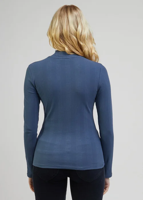 Lee Ribbed Long Sleeve High Neck Deep Waters
