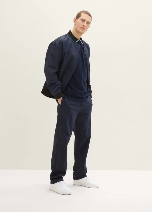 Tom Tailor Polo Shirt With Logo Embroidery Sky Captain Blue