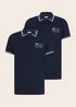 Tom Tailor Polo Shirt With Logo Embroidery Sky Captain Blue