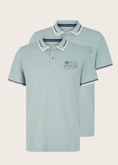 Tom Tailor Polo Shirt With Logo Embroidery Ocean