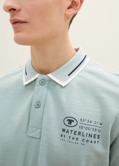 Tom Tailor Polo Shirt With Logo Embroidery Ocean