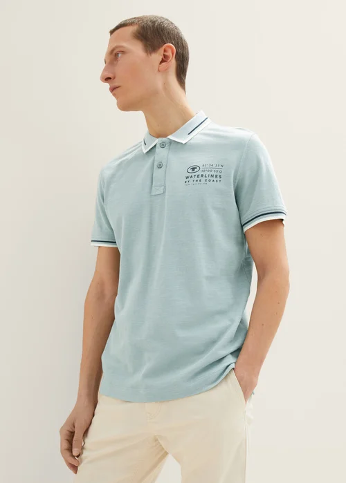 Tom Tailor Polo Shirt With Logo Embroidery Ocean