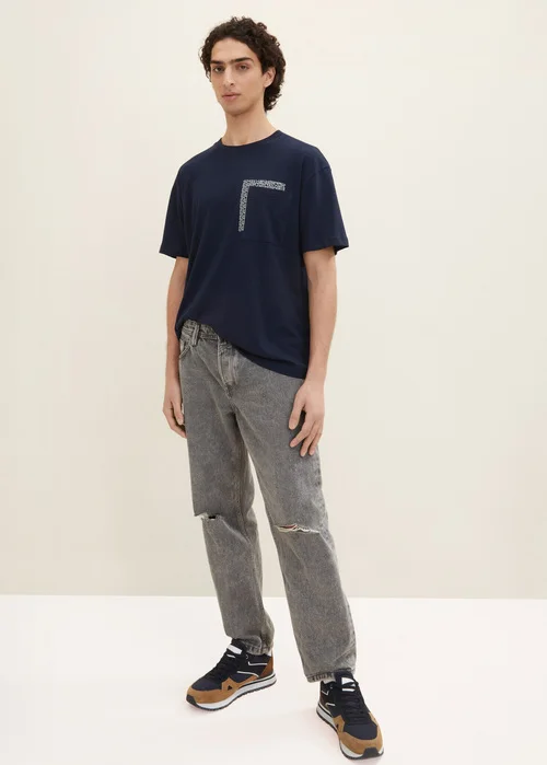 Tom Tailor T Shirt Sign Sky Captain Blue