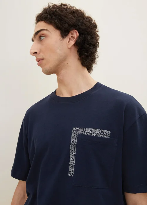 Tom Tailor T Shirt Sign Sky Captain Blue