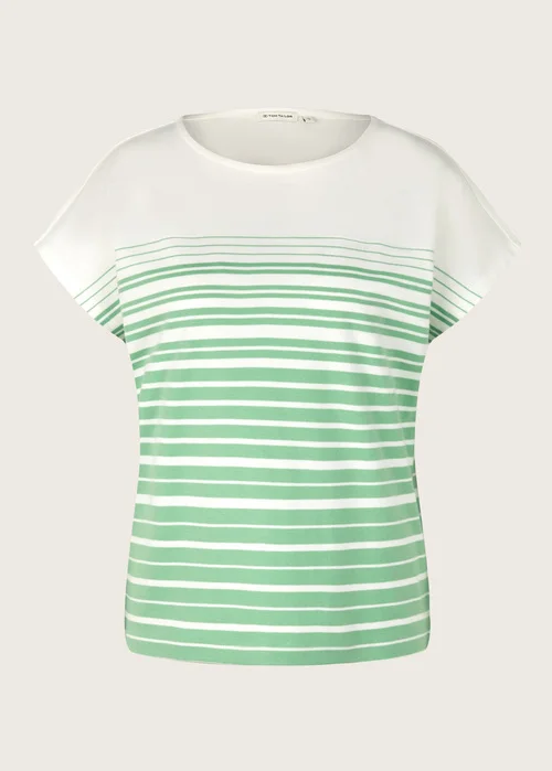 Tom Tailor Tshirt Green Gradient Stripe