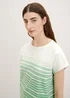 Tom Tailor Tshirt Green Gradient Stripe