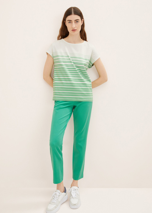 Tom Tailor Tshirt Green Gradient Stripe - 1035480-31329