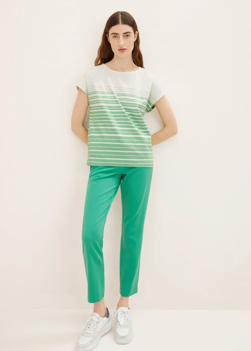 Tom Tailor Tshirt Green Gradient Stripe