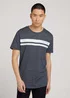 Denim Tom Tailor T Shirt With A Logo Print Sky Captain Blue Non Solid