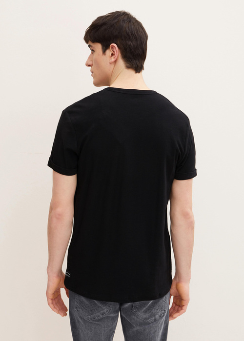 Denim Tom Tailor T Shirt With A Chest Pocket Black - 1030694-29999