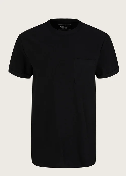 Denim Tom Tailor T Shirt With A Chest Pocket Black