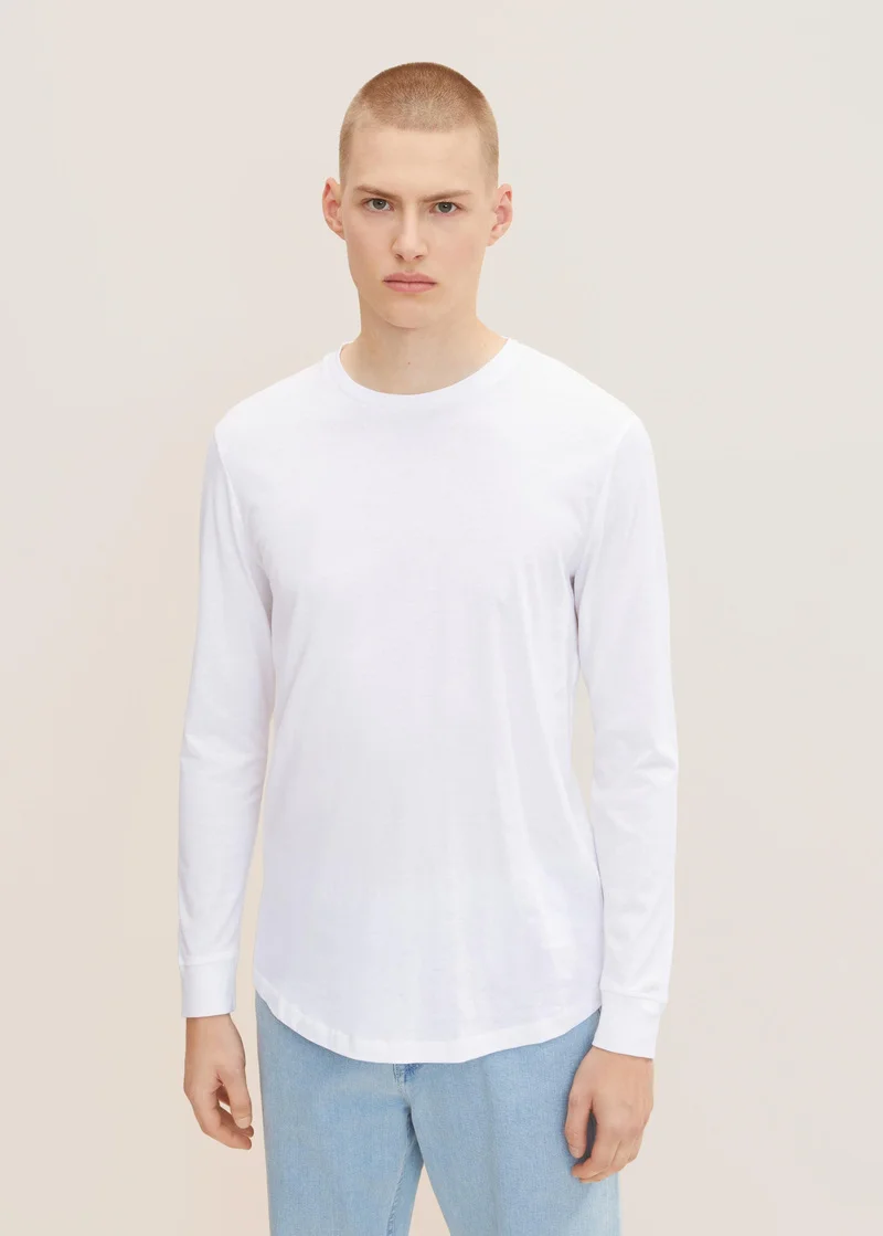 Denim Tom Tailor Basic Long Sleeved Shirt White
