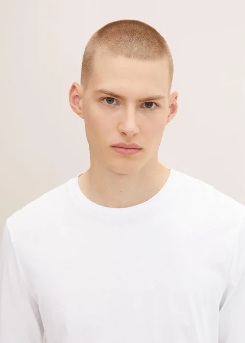 Denim Tom Tailor Basic Long Sleeved Shirt White