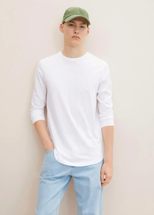 Denim Tom Tailor Basic Long Sleeved Shirt White